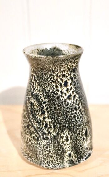 Céramique japonaise faite à la main noir et blanc Tokkuri Sake Bottle vase à fleurs Petite carafe Small Jug Croco collection 2