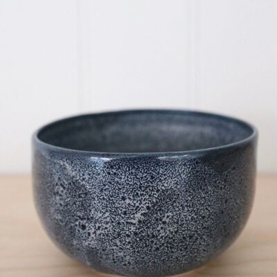 Handmade Japanese ceramics stoneware matcha tea bowl  cereals soup bowl bonsai pot  Dark snow