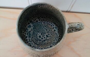 Tasse à café en grès céramique japonaise faite à la main Marron foncé à pois beige Croco 6
