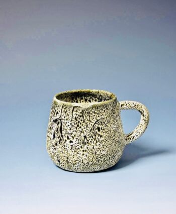 Tasse à café en grès céramique japonaise faite à la main Marron foncé à pois beige Croco 7