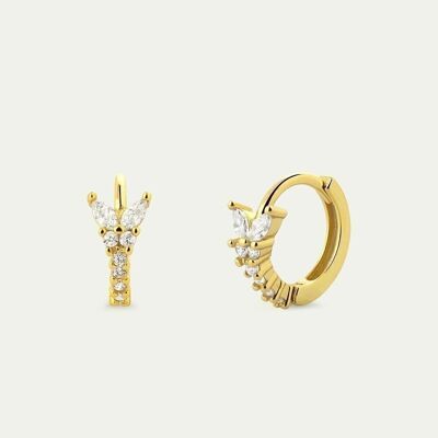 Mariella Gold Earrings - Mint Flower -