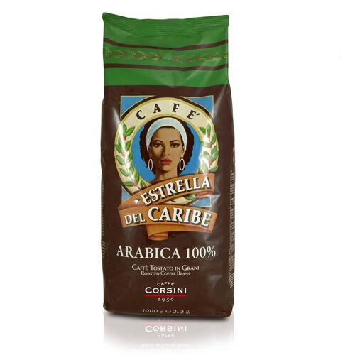 Caffè in grani Estrella del Caribe 100% Arabica | Confezione da 1 Kg