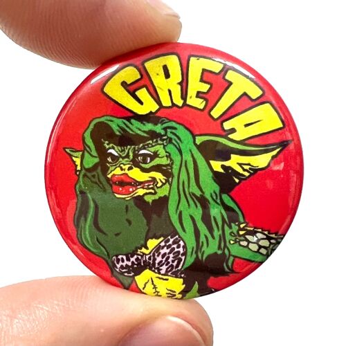 Greta Gremlins Film Inspired Button Pin Badge