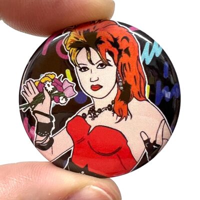 Girls Just Want To Have Fun Cyndi Layper Inspired Button Pin Bagde