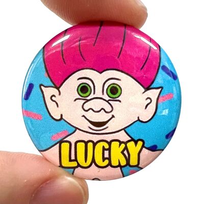 Insignia de pin de botón de troll de la suerte