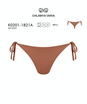 K0201 Bikini Tanga - Couleur unie 1