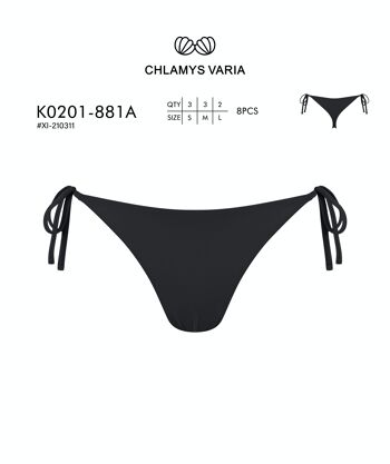 K0201 Bikini Tanga - Couleur unie 2