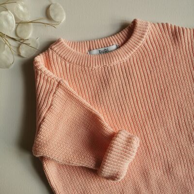 Grobstrick Pullover Rosa