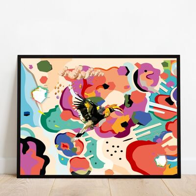 Poster Printed on paper various sizes Pop art surreal Toucan for Home Decoration.
