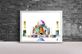 Affiche imprimée sur papier plusieurs formats Taj Mahal  surréaliste pop pour Décoration intérieure 2