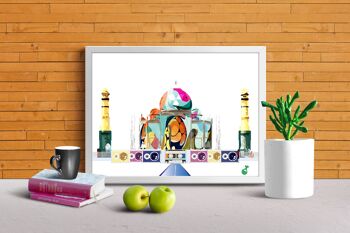 Affiche imprimée sur papier plusieurs formats Taj Mahal  surréaliste pop pour Décoration intérieure 3