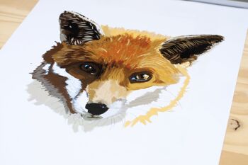 Affiche Imprimée sur papier Renard aquarelle digital painting pour décoration intérieur 2