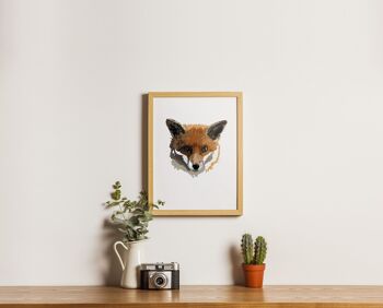 Affiche Imprimée sur papier Renard aquarelle digital painting pour décoration intérieur 5