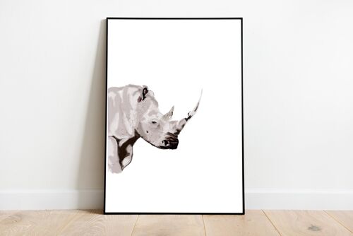 Affiche Imprimée sur papier aquarelle Rhinocéros digital painting décoration intérieure