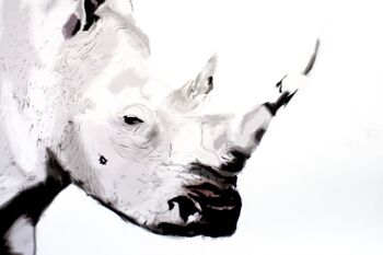 Affiche Imprimée sur papier aquarelle Rhinocéros digital painting décoration intérieure 3