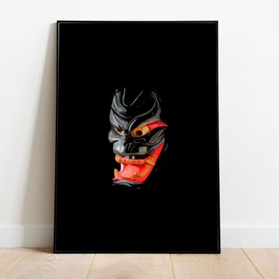 Póster de máscara japonesa Hannya para decoración de interiores