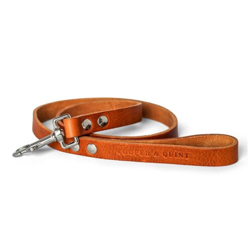 No Fuss Leather Leash - Camel - Stainless Steel Fittings