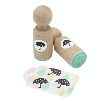 Tampon en bois mini parapluie