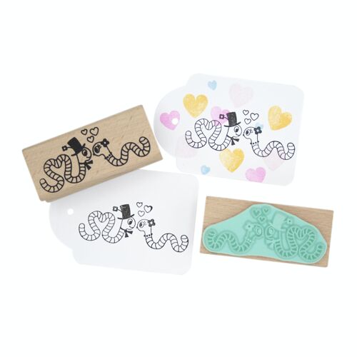 Worms in love stamp
