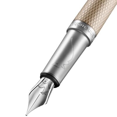 Stylo plume, Slim Edition, beige, plume en or 18 carats, plaquée rhodium - largeur de la plume M