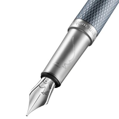 Fountain pen, Slim Edition, cool grey, 18kt gold nib, rhodium-plated - nib width F