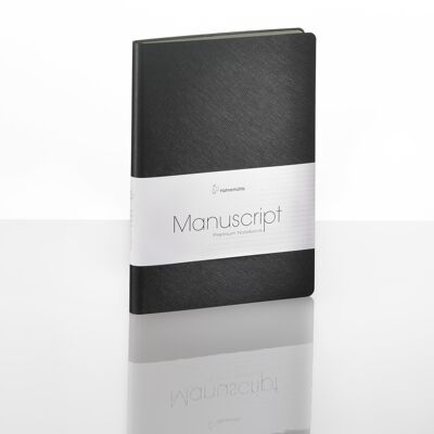 Cuaderno manuscrito, negro, A5, 96 hojas / 192 páginas