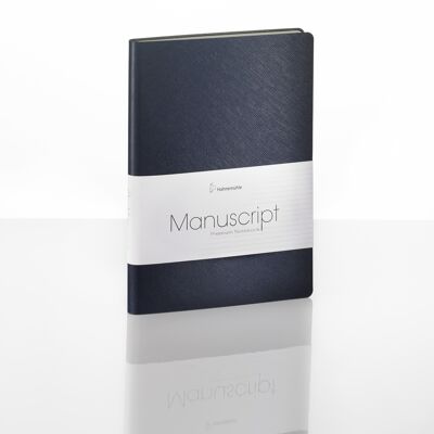 Cuaderno manuscrito, azul oscuro, A5, 96 hojas / 192 páginas