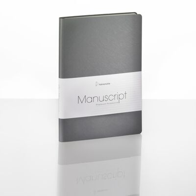 Manuscript notebook, grey, A5, 96 sheets / 192 pages