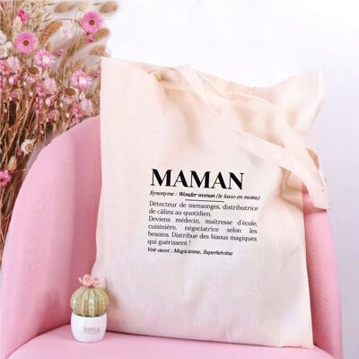 Large tote bag "Mom definition"