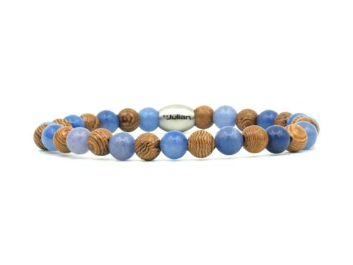 Bracelet Enam kayu blauwe kwarts