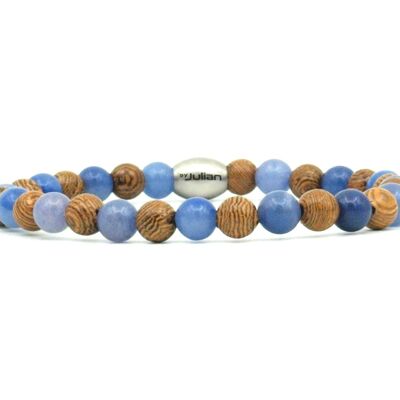 Bracelet Enam kayu blue quartz