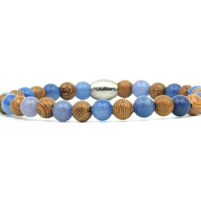 Bracelet Enam kayu quartz bleu