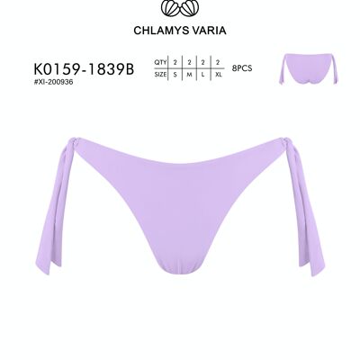 K0159 Bikini Bottom Slips mit seitlichen Streifen-Farbe einfarbig