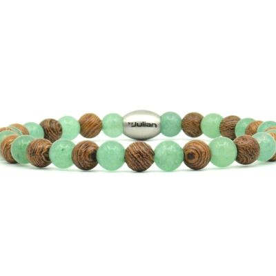 Bracelet Enam kayu green aventurine