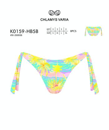K0159 Bas de bikini Slips avec tiras laterales-Estampado 3