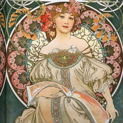 Quadro liberty su tela: Alphonse Mucha, Reverie