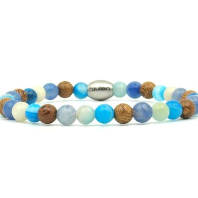 Pulsera Enam kayu mix azul