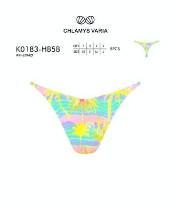 K0183 Bas de Bikini Tanga en forme de V- Imprimé 3
