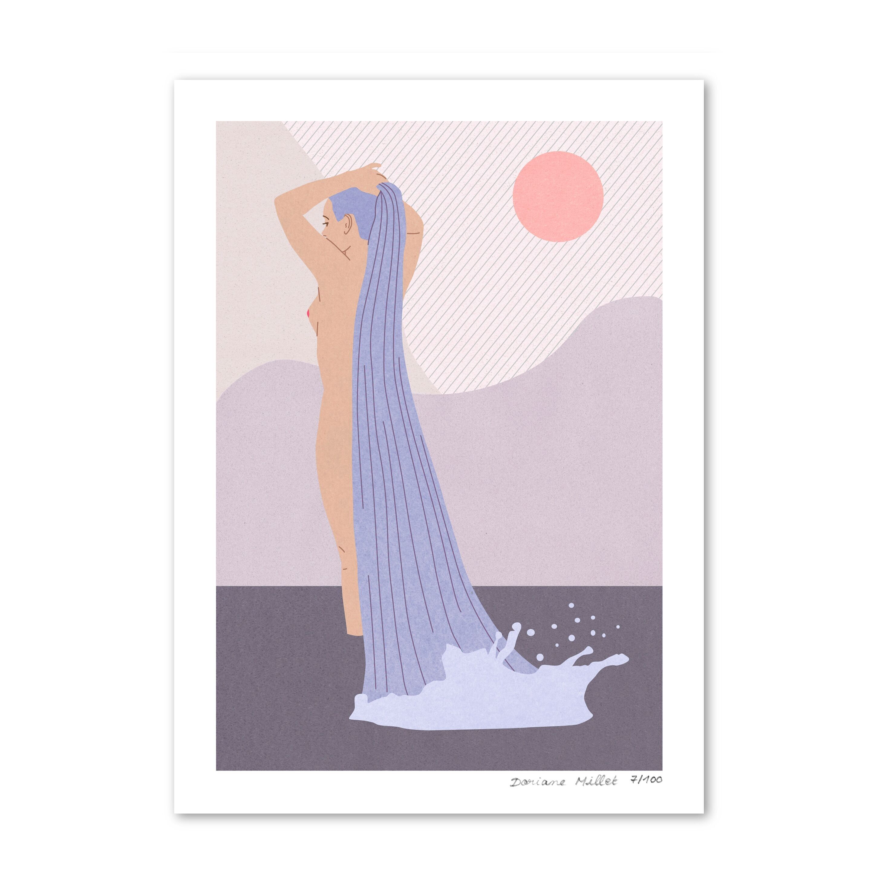 Der Wasserfall | Kunstdruck 13x18 cm | Signierte limitierte Auflage