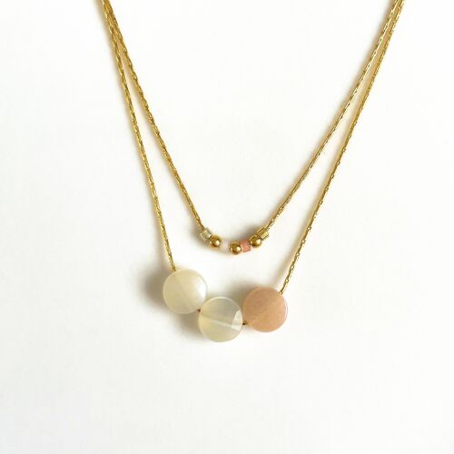 Collier double lune Rose Mini moon