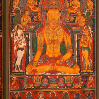 Peinture d'art asiatique, impression sur toile : Bouddha Ratnasambhava