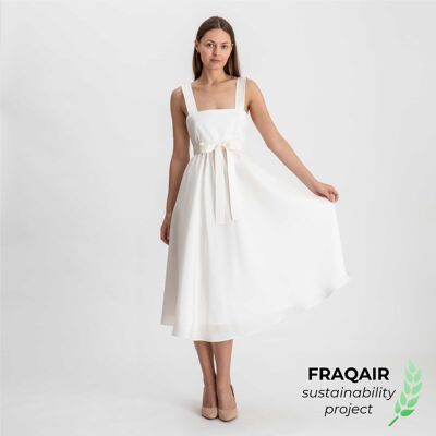 Fraqair White Silk Dress