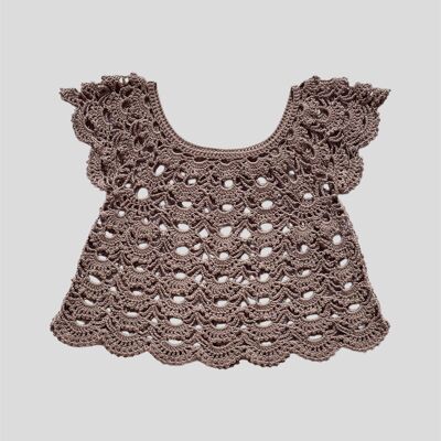 Fraqair Crochet Crop Top Beige