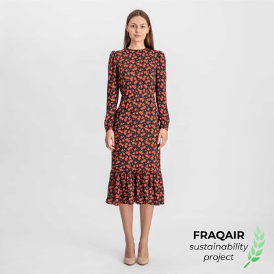 Fraqair Rose Print Dress