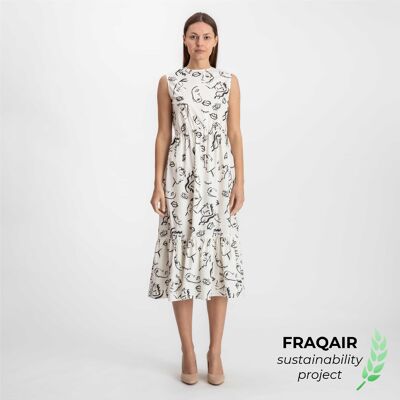 Fraqair Black and White Dress