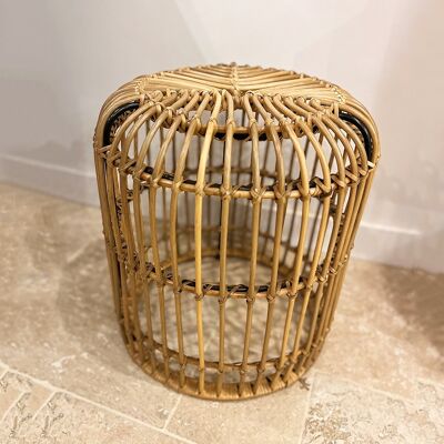 Rattan side table