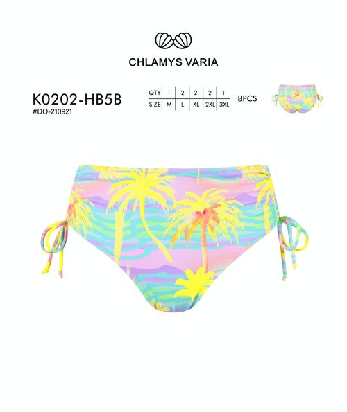 K0202 High Waisted Bikini Bottom- Printed