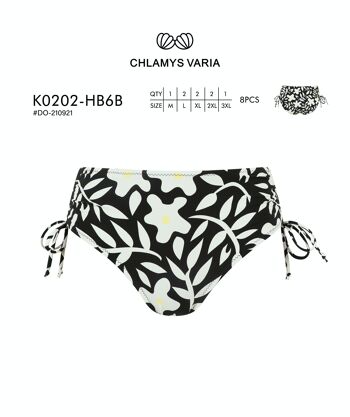 K0202 Bas de bikini taille haute - Imprimé 2