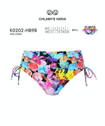 K0202 Bas de bikini taille haute - Imprimé 4