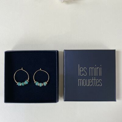 Pierette water green hoop earrings